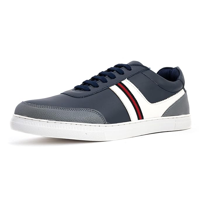 Lazard by Khadim's Synthetic Leather PVC Sole Contrast Patch Stitch Navy Casual Casual Shoe for Men