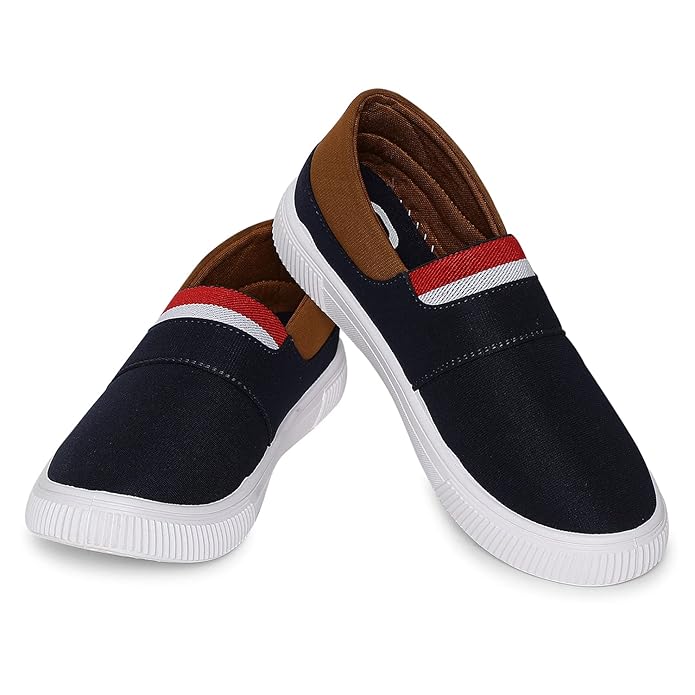 Pro by Khadim's Men's Canvas Navy Sneakers