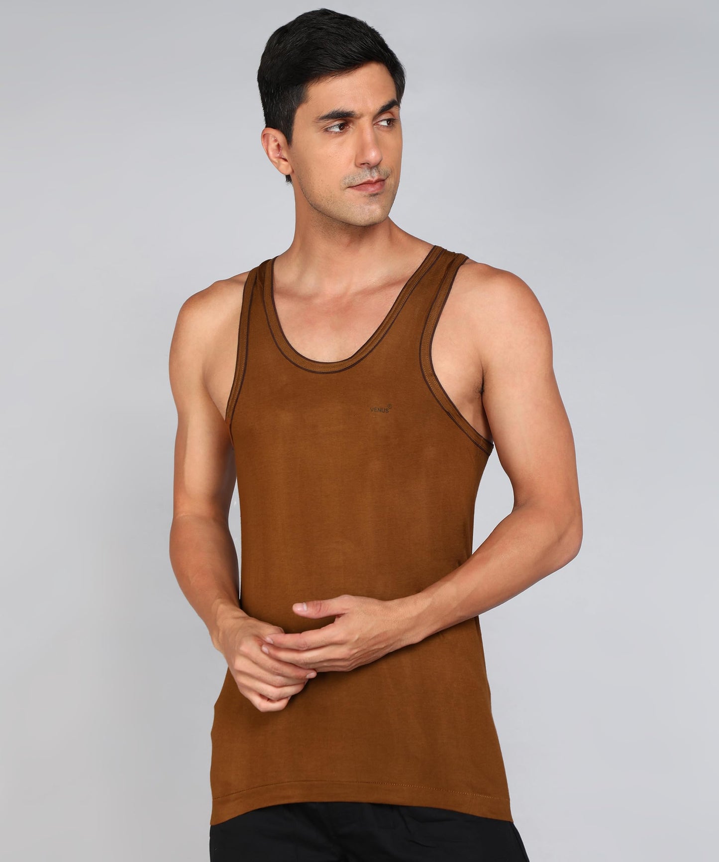 LUX VENUS Men's Round Neck Sleeveless Cotton Vest Pack of 6