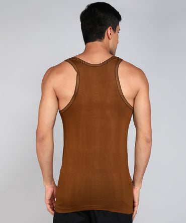 LUX VENUS Men's Round Neck Sleeveless Cotton Vest (Assorted, Pack of 1)
