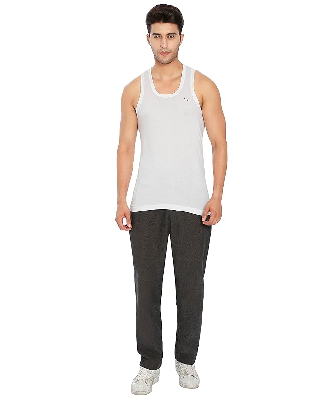 Lux Cozi 100% Cotton Men's Sleeveless Round Neck Vest (Pack of 2)