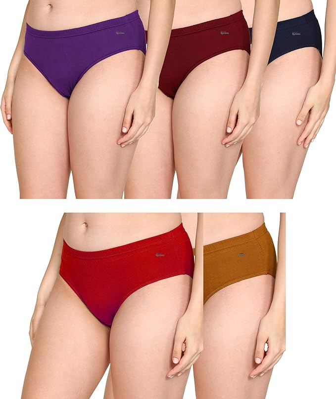 Lux Women's Cotton Regular Solid Hipster Panties (Pack of 5)