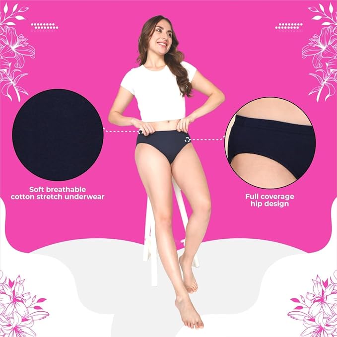 Lux Women's Cotton Regular Solid Hipster Panties (Pack of 5)