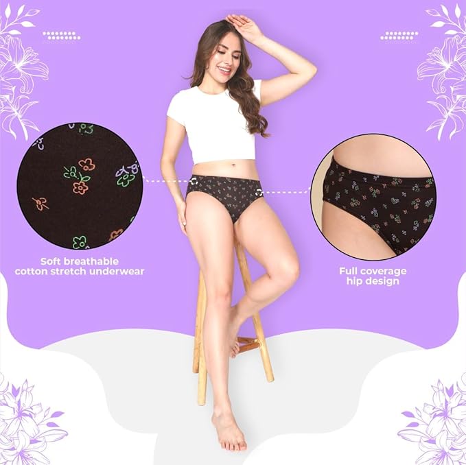 Lux Women's Cotton Regular Solid Hipster Panties (Pack of 5)