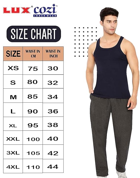 Lux Xylo Cotton Men's Vest Pack of 4