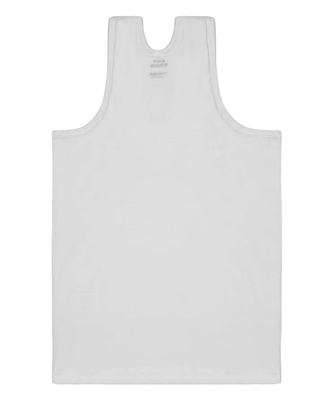 LUX VENUS Kids Round Neck Sleeveless White/Assorted Cotton Vest. Pack of 1