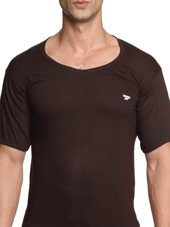 Lux Cozi Mens Regular Fit Round Neck Half Sleeve Solid T-Shirt | Pack of 1