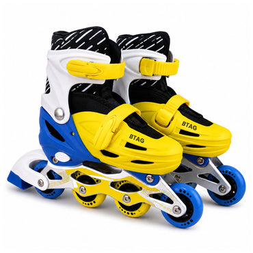 Btag Kids Inline Skates with 4 Wheels | Adjustable Roller Skate Shoes for Boys & Girls | Comfortable & Durable Skating Shoes | 1 Pair