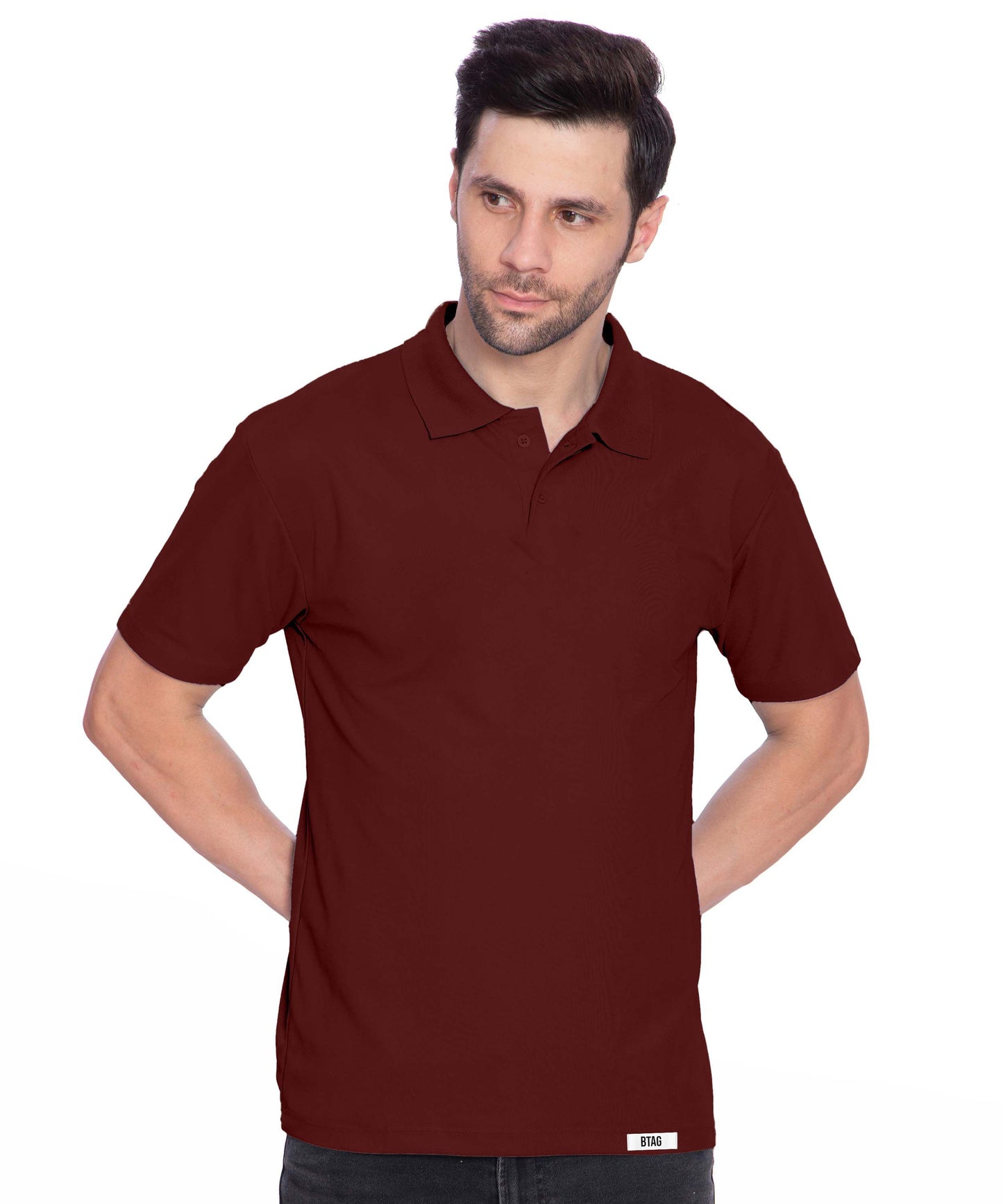 Btag Men's Dri-Fit Polo Neck Half Sleeve Solid Basic T-Shirt | Pack of 1