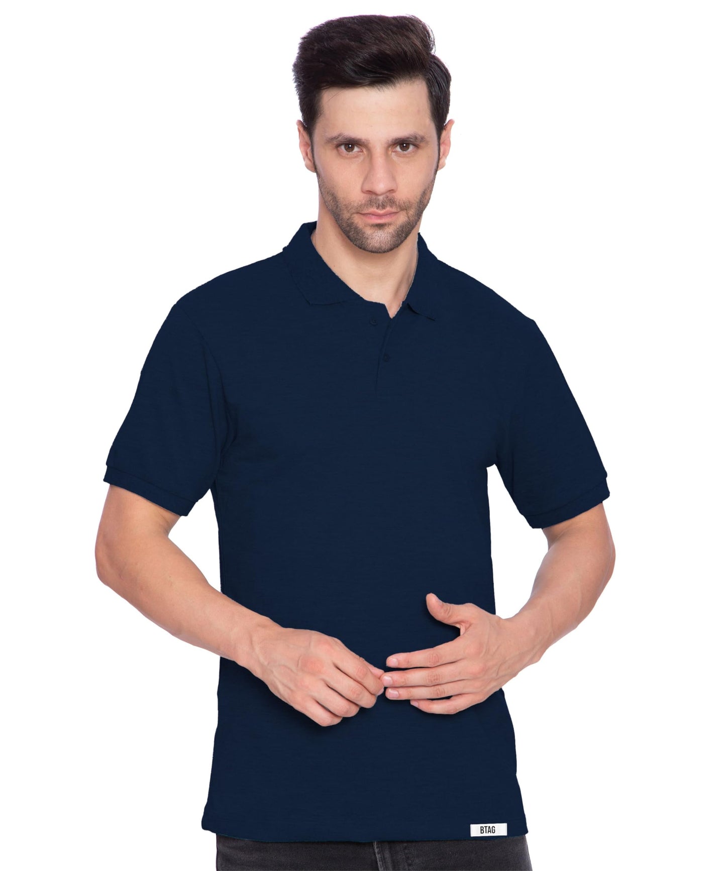 Btag Men's Regular Fit Polo Neck Half Sleeve Solid T-Shirt | Pack of 1
