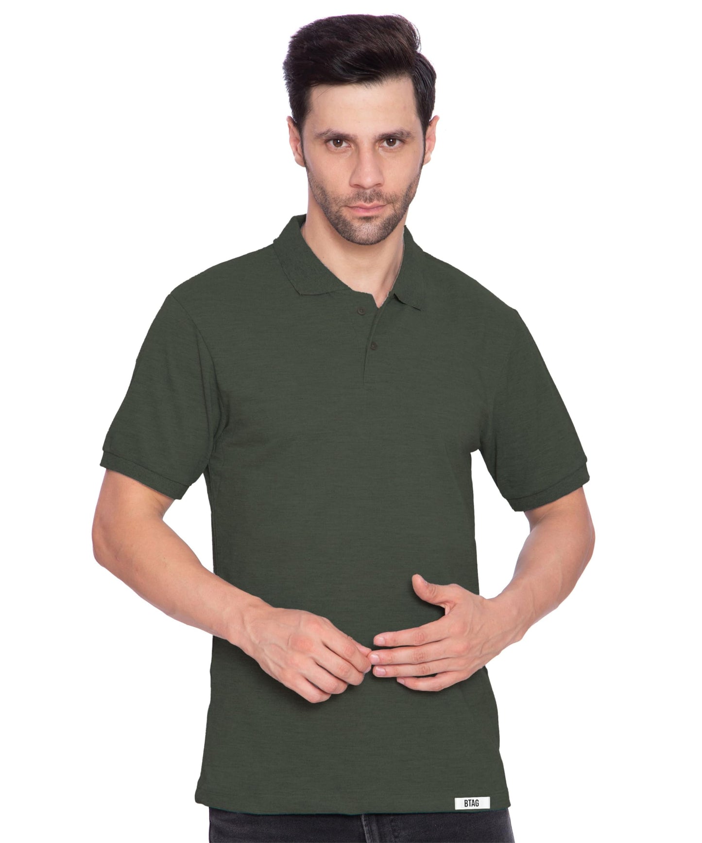 Btag Men's Regular Fit Polo Neck Half Sleeve Solid T-Shirt | Pack of 1