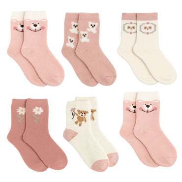 Btag Cute & Warm Fur Woolen Socks for Kids | Ultra Soft, Breathable & Skin-Safe | Best Winter Sock for Boys & Girls | Thick & Cozy, Plush & Snug Fit | Ideal for Toddlers & Children (Assorted)