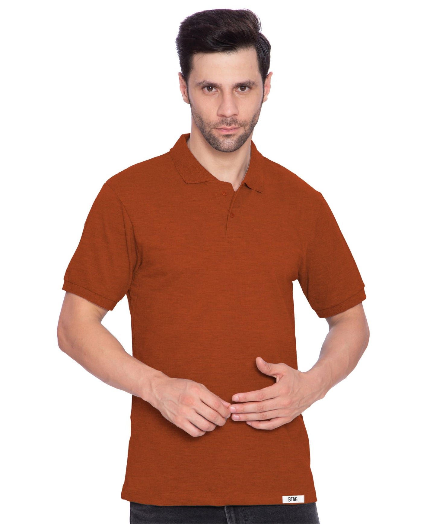 Btag Men's Regular Fit Polo Neck Half Sleeve Solid T-Shirt | Pack of 1