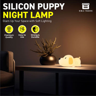 LED Sleeping Cute Puppy Silicone Lamp for Baby,Boys & Girls Bedroom, Room Decor, Home Decoration