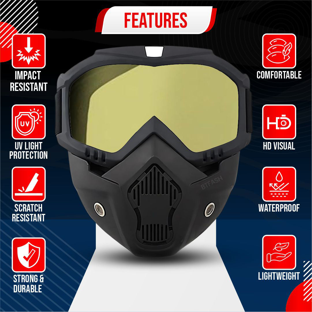 BTfash Goggle Mask Anti Scratch UV Protective Open Face & Eyewear Windproof Unisex