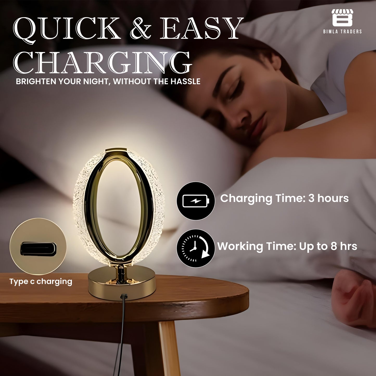 CRAE Acrylic Night Desk Lamp, Portable, Romantic Acrylic Night Desk Lamp for Bedroom, Home Furnishing Decoration