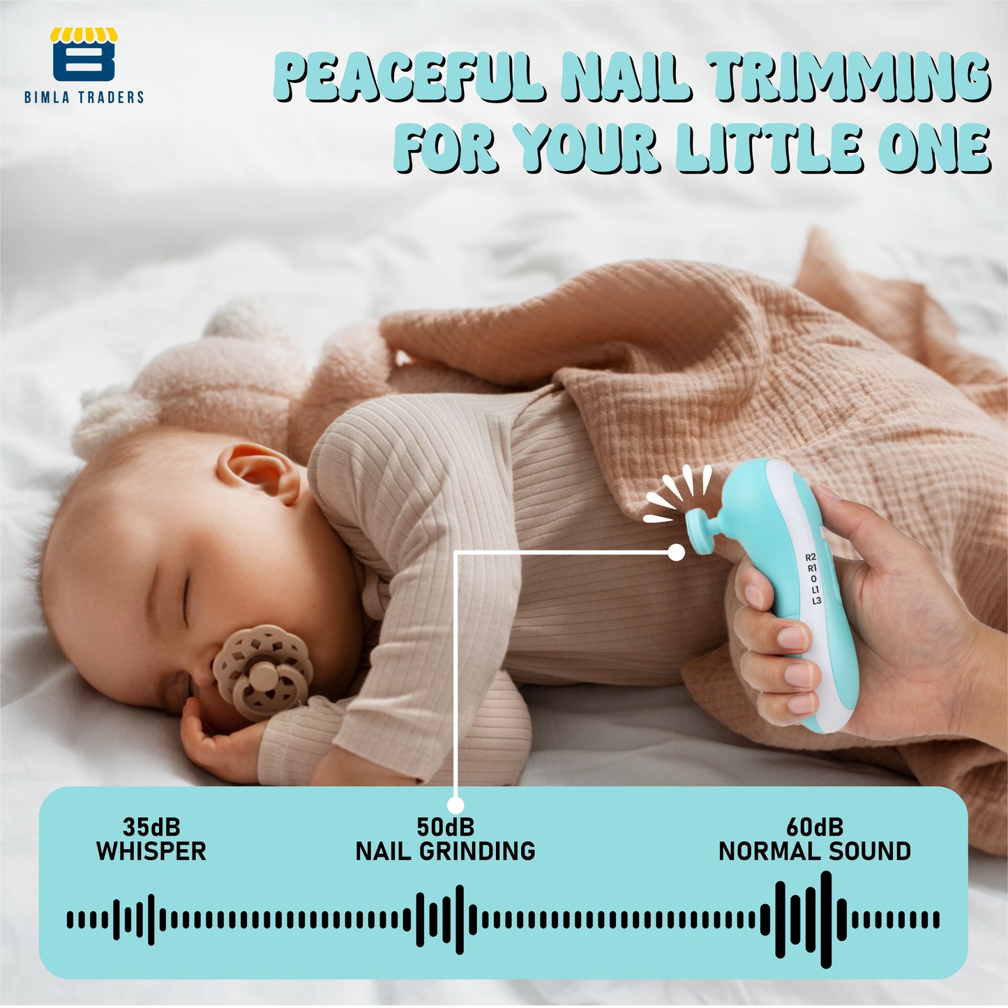 BTfash Baby Nail Trimmer with Grinding Heads, Electric Nail File for Newborns, Infants & Toddlers, Gentle & Safe Nail Care Kit, Quiet Operation, Baby Manicure Set.