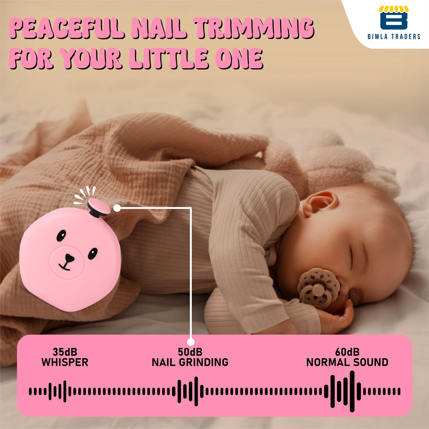 BTfash Baby Nail Trimmer with Grinding Heads, Electric Nail File for Newborns, Infants & Toddlers, Gentle & Safe Nail Care Kit, Quiet Operation, Baby Manicure Set.