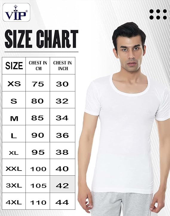 VIP Bonus Men's Half Sleeves Cotton Vest (Pack of 2)