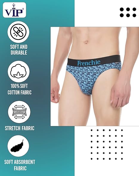 VIP Frenchie Outer Elastic Men's Cotton Briefs (Pack of 6)