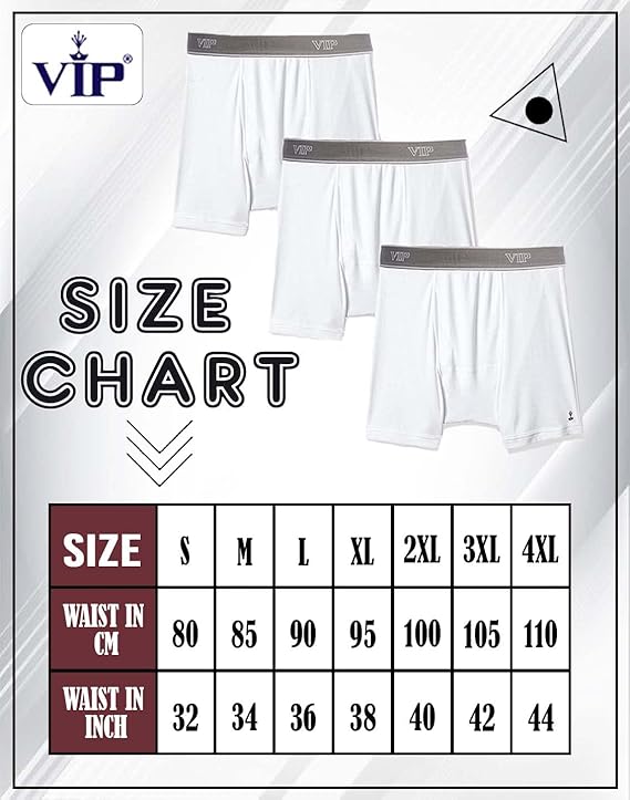 VIP Men's Regal Collection 100% Cotton 1x1 Rib Trunk Pack of 1 (1301_White_Assorted)