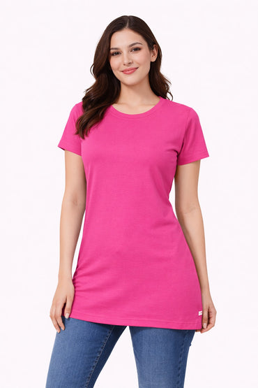 Bumchums Women's Cotton Stretch Regular Fit V Neck Half Sleeve T-Shirt | Women t Shirts for Formal, Casual, Office, Date, Outing, Party Tops
