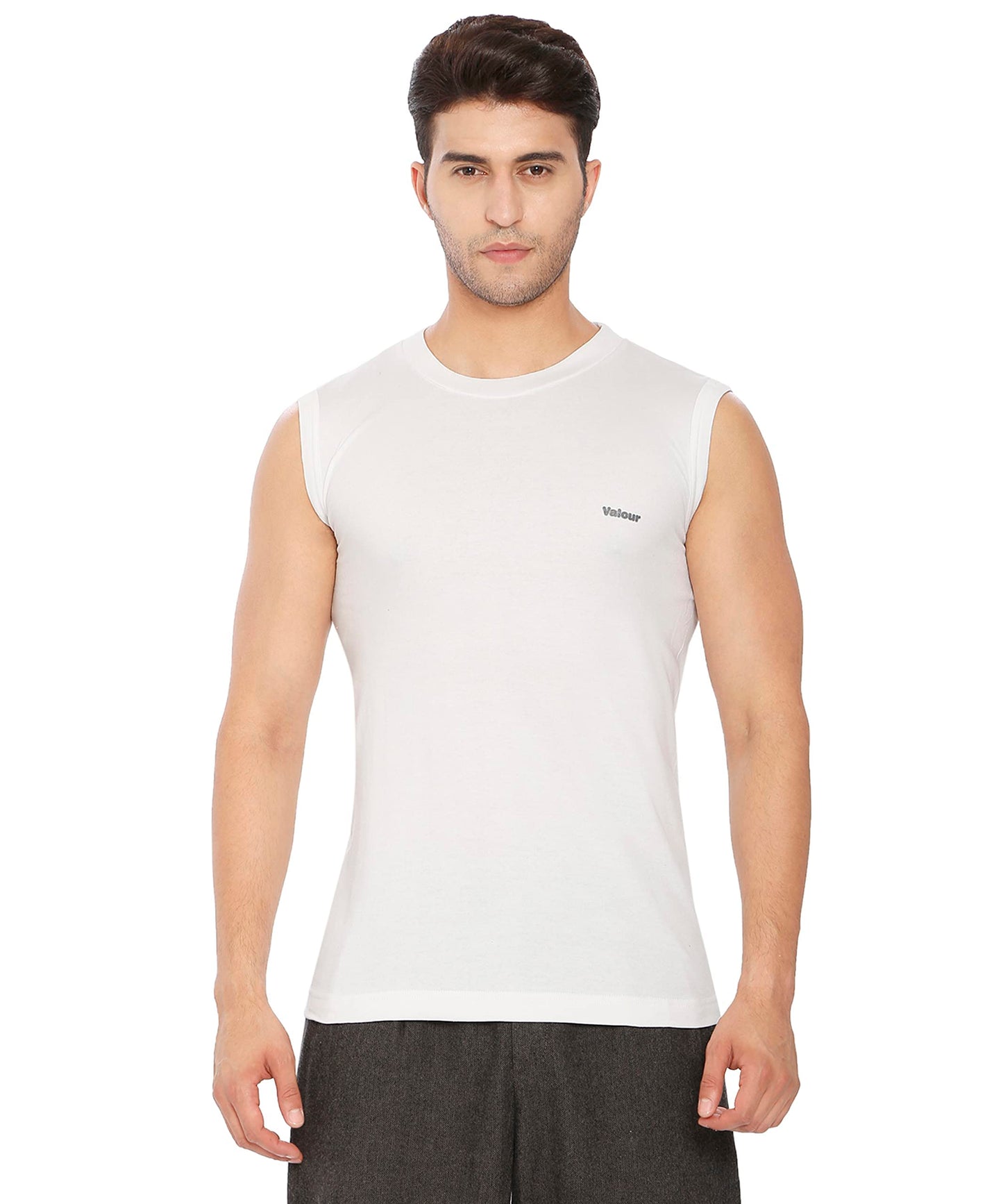 Lux Cozi 100% Cotton Men's Sleeveless Valour Mega White/assorted Innertee.
