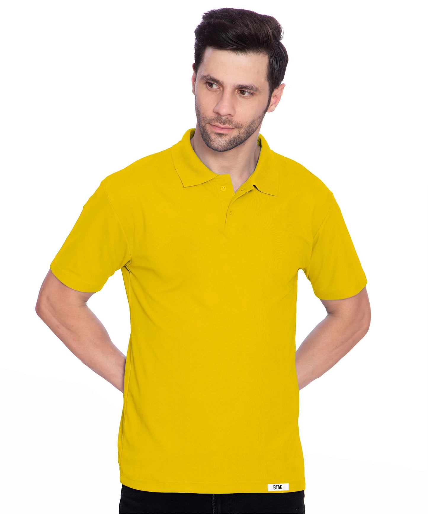Btag Men's Dri-Fit Polo Neck Half Sleeve Solid Basic T-Shirt | Pack of 1