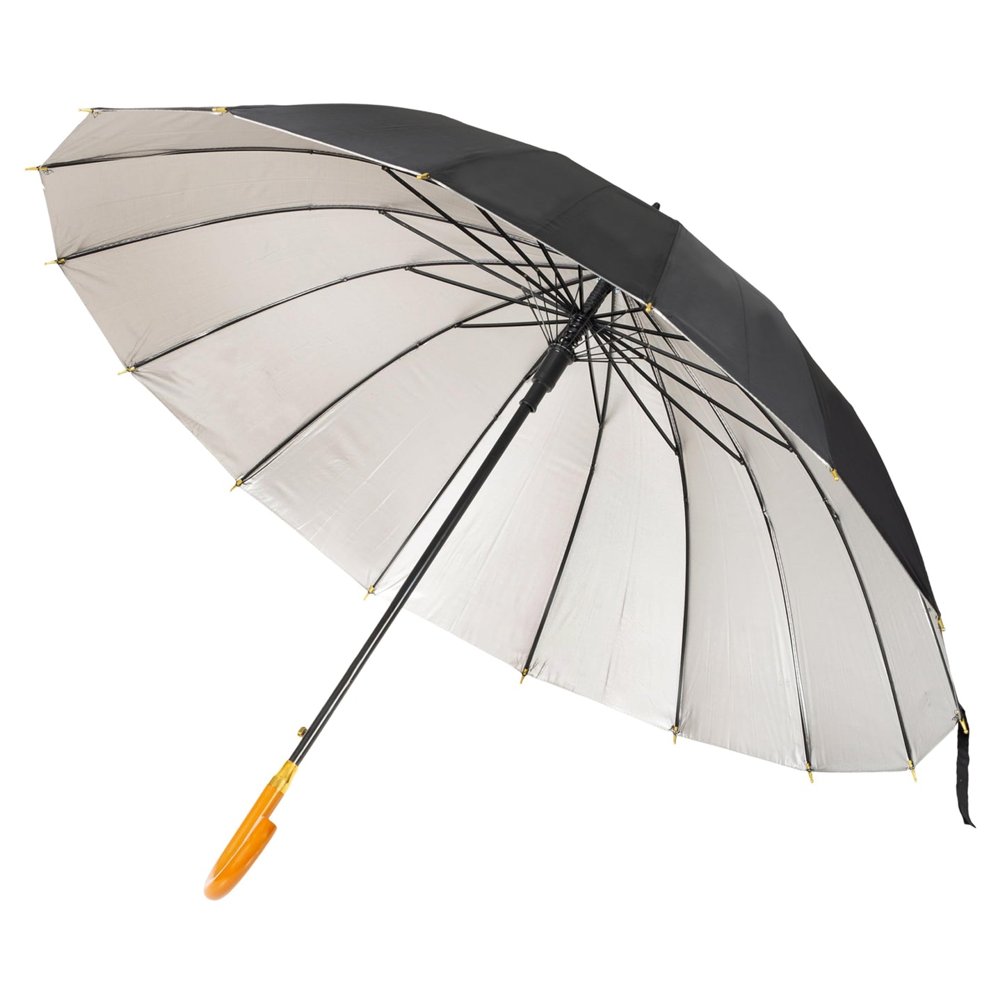 Btag Wooden J Handle Big size Auto Open Umbrella for Men Women & Kids | UV Protection, Waterproof, Rain, Sunlight Protection | Pack of 1 |