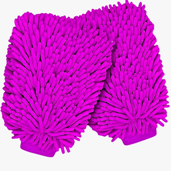 Bimla Traders Double Sided Microfibre Wash Mitt Cleaning Gloves