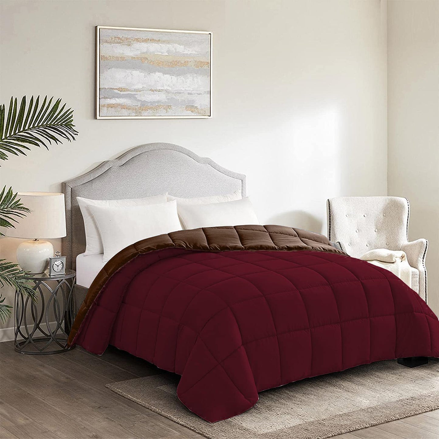 Btfash Microfiber Reversible AC Comforter or Blanket for Double Bed | Ultra Soft, Lightweight, Cozy Bedding & Dual Colour All Weather Duvet 500 GSM–Ideal for Home, Bedroom&Guest Rooms