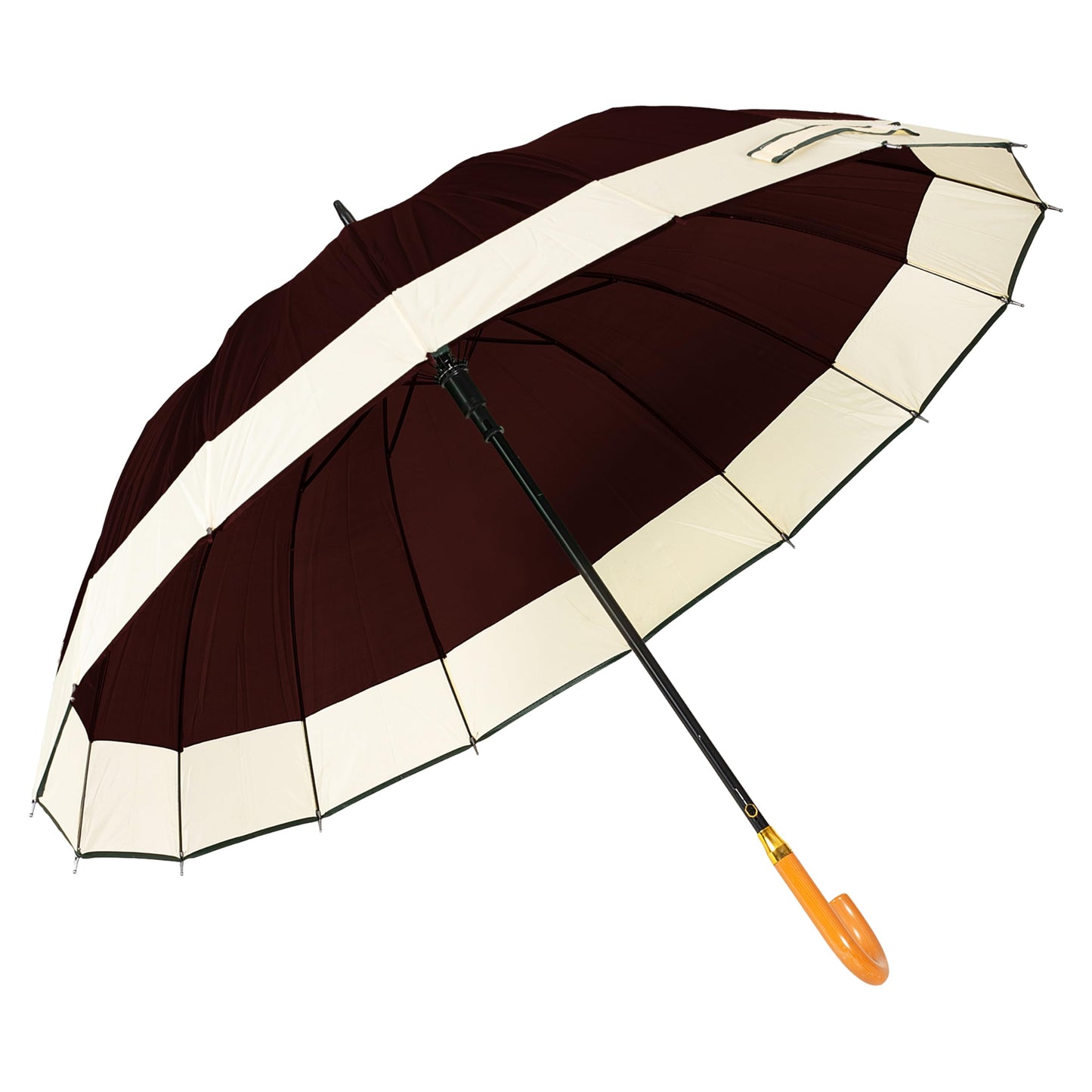 BTfash Wooden J Handle Big size Auto Open Umbrella for Men Women & Kids | UV Protection, Waterproof, Rain, Sunlight Protection | Pack of 1 |