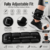 Btag Solid Neoprene Ankle & Wrist Weights | Adjustable Strap | Unisex Leg & Arm Weight Cuffs for Gym, Workout & Training.