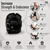 Btag Solid Neoprene Ankle & Wrist Weights | Adjustable Strap | Unisex Leg & Arm Weight Cuffs for Gym, Workout & Training.