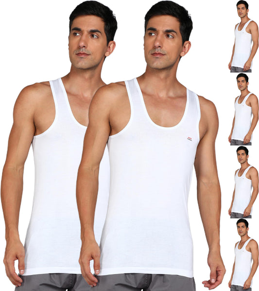 LUX VENUS Men's Round Neck Sleeveless Cotton Vest Pack of 6