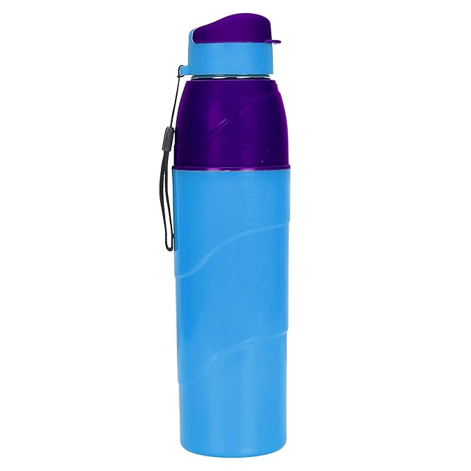 BTfash Water Bottle with Insulated Inner Steel and Outer Plastic | Wide Mouth | 800ml | Set of 1