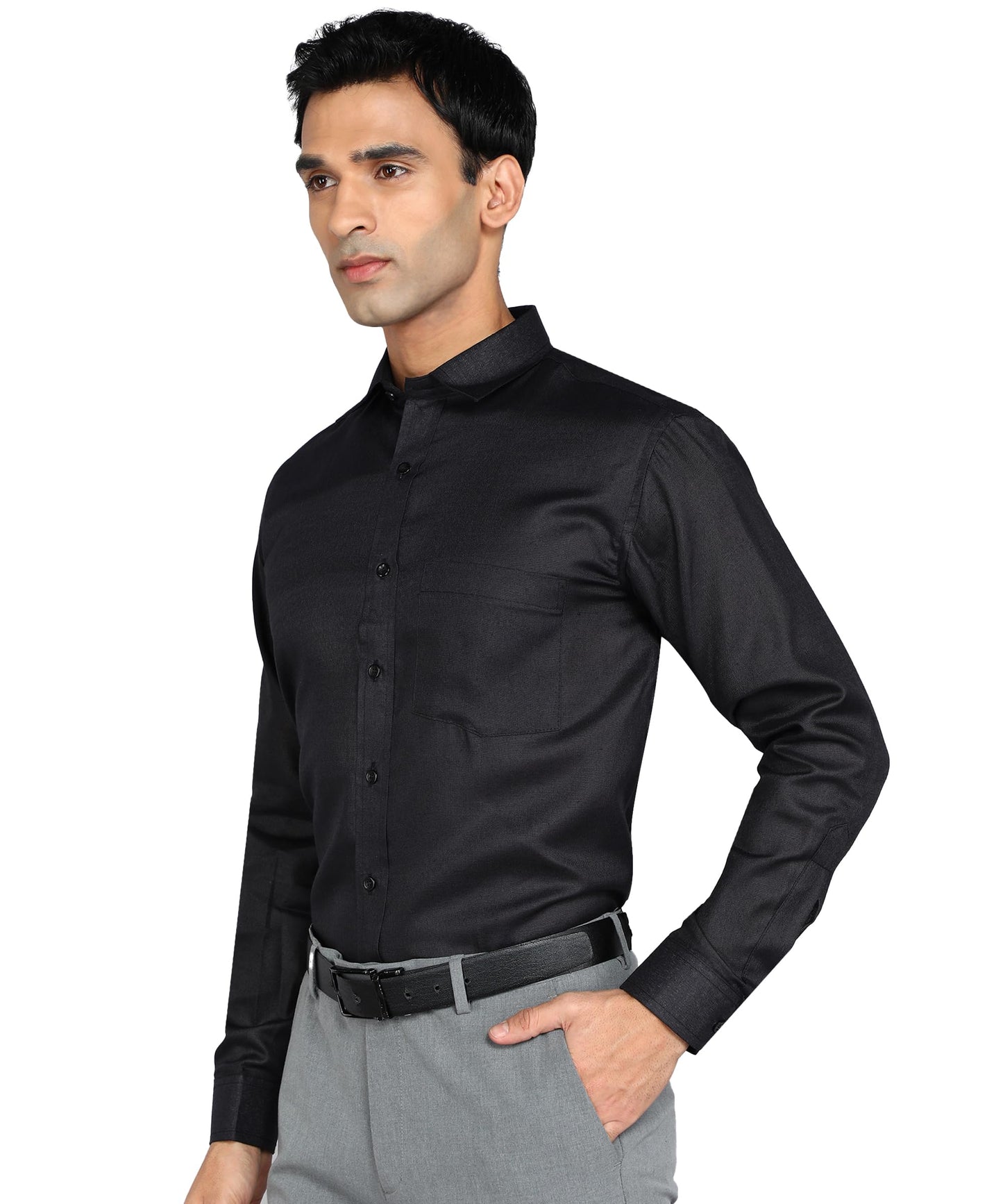 Bimla Traders Men's Solid Slim Fit Cotton Formal Full Sleeve Shirt