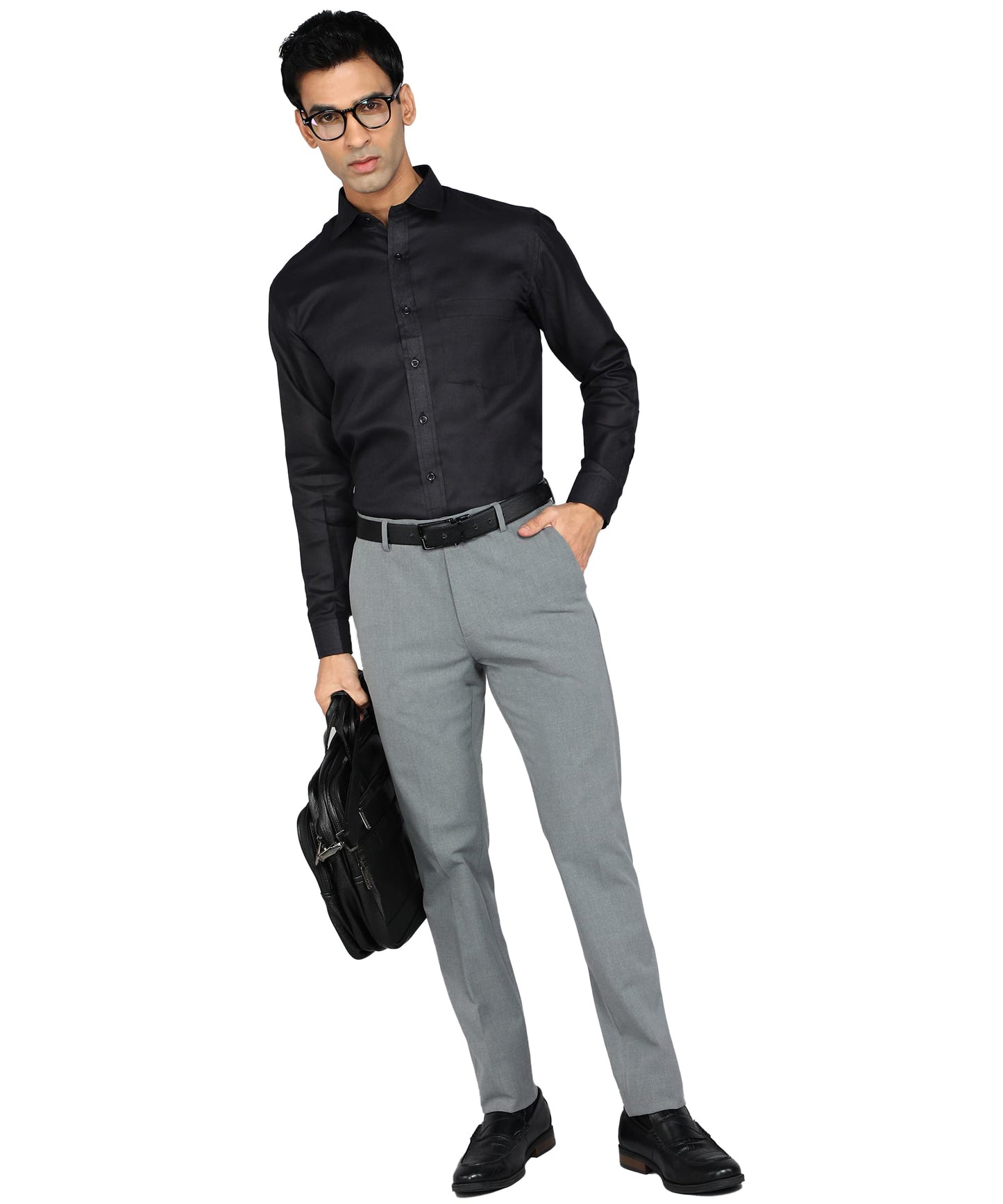 Bimla Traders Men's Solid Slim Fit Cotton Formal Full Sleeve Shirt