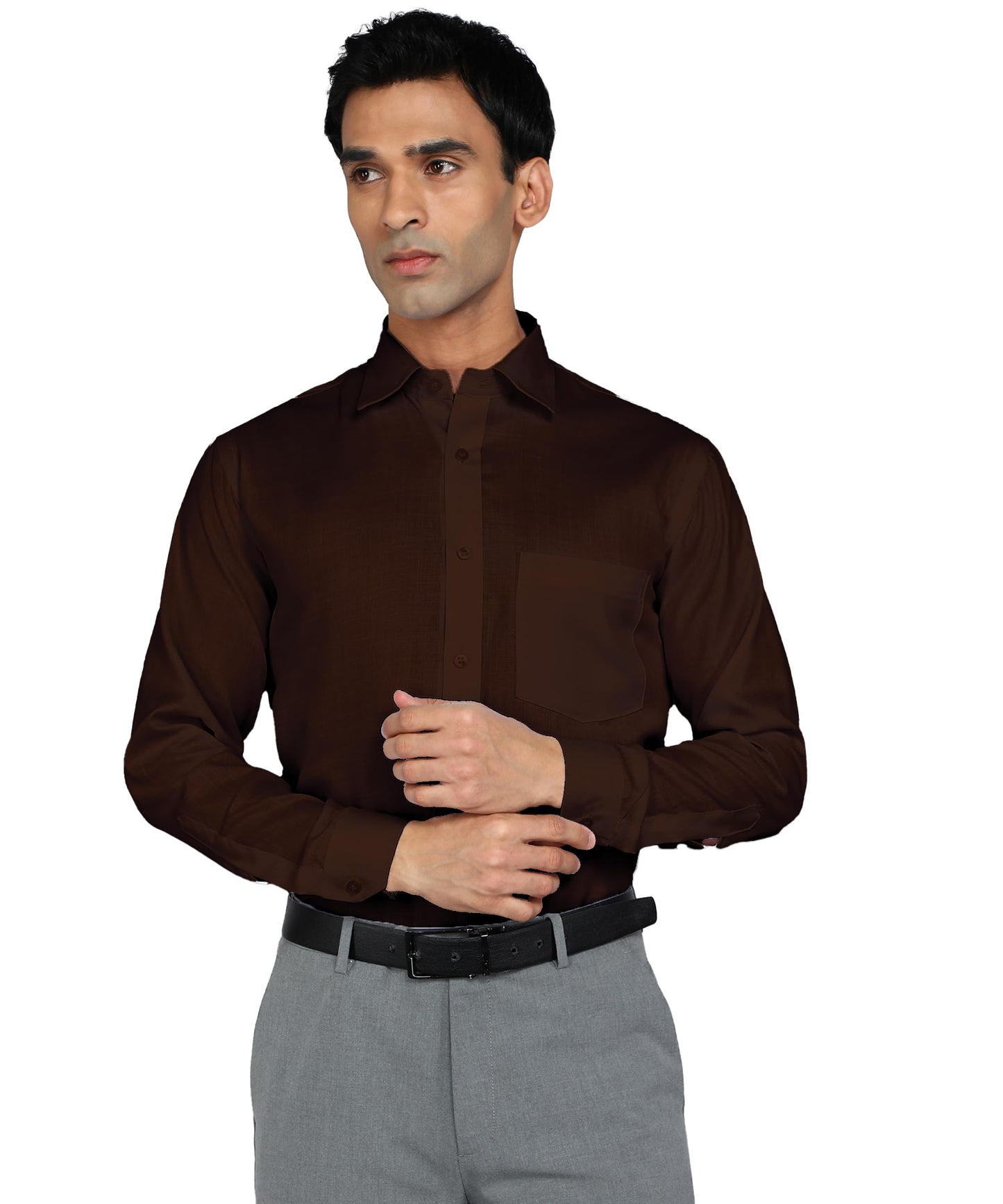 Bimla Traders Men's Solid Slim Fit Cotton Formal Full Sleeve Shirt