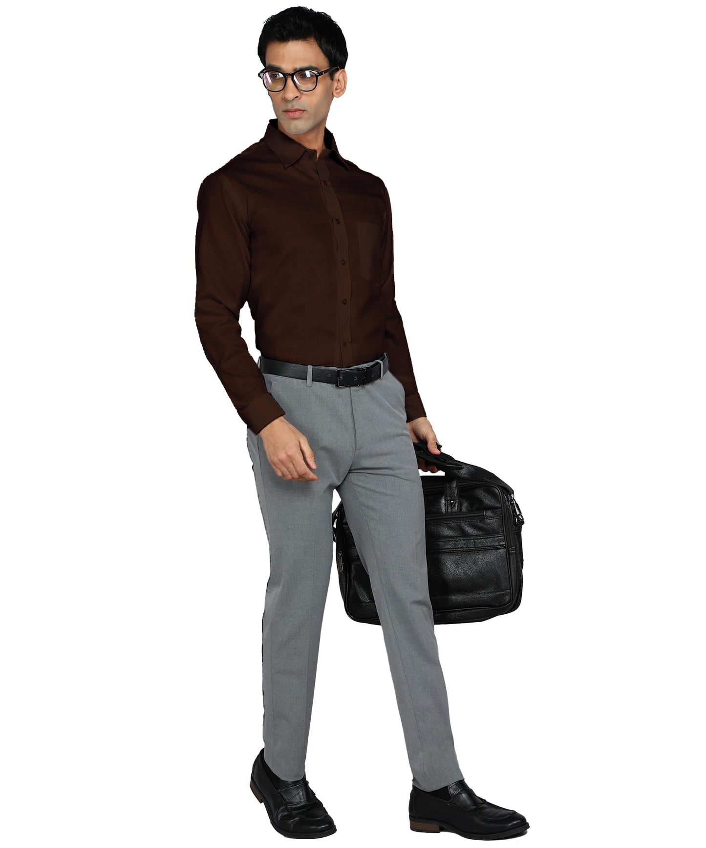 Bimla Traders Men's Solid Slim Fit Cotton Formal Full Sleeve Shirt