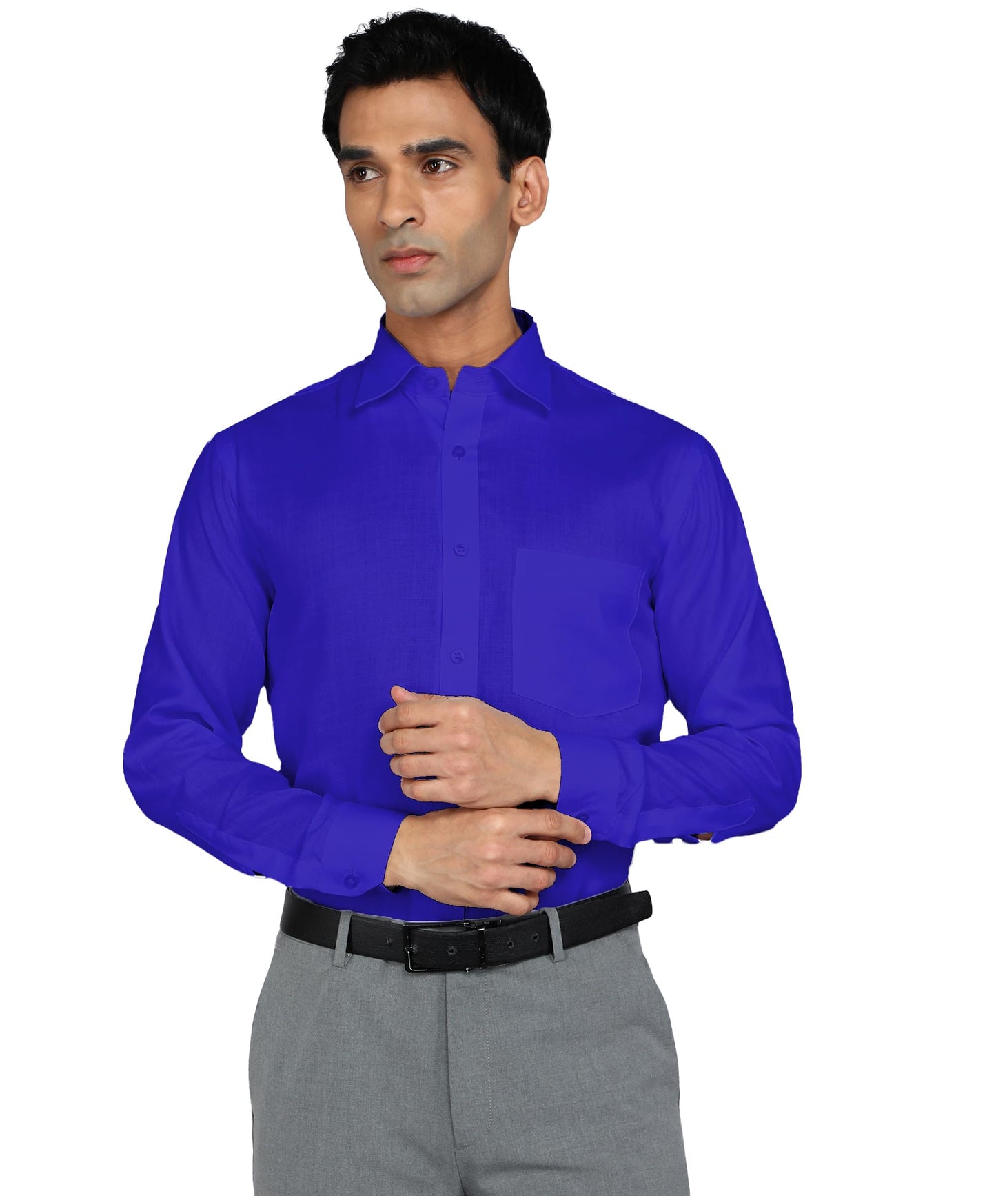 Bimla Traders Men's Solid Slim Fit Cotton Formal Full Sleeve Shirt