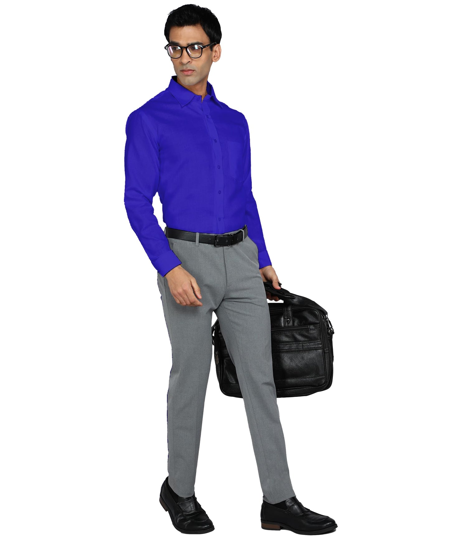 Bimla Traders Men's Solid Slim Fit Cotton Formal Full Sleeve Shirt