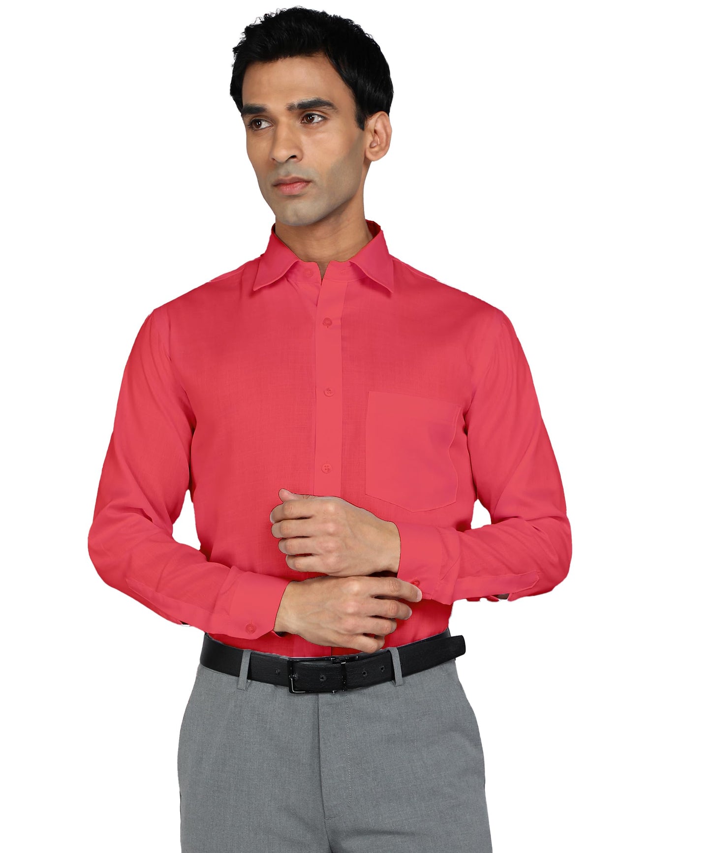 Bimla Traders Men's Solid Slim Fit Cotton Formal Full Sleeve Shirt