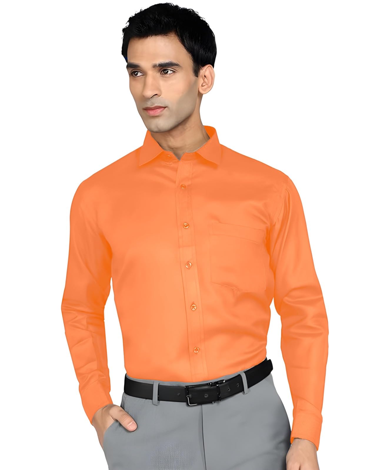 Bimla Traders Men's Solid Slim Fit Cotton Formal Full Sleeve Shirt