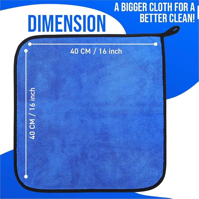 Bimla Traders Microfiber Cleaning Cloth, 600 GSM | Highly Absorbent,Lint and Streak Free, Multi-Purpose Wash Cloth for Kitchen,Car,Window,Stainless Steel,Silverwear Pack of 3