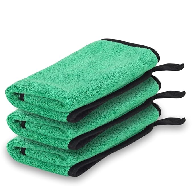 Bimla Traders Microfiber Cleaning Cloth| Highly Absorbent,Lint and Streak Free, Multi-Purpose Wash Cloth for Kitchen,Car,Window,Stainless Steel (Pack of 3)