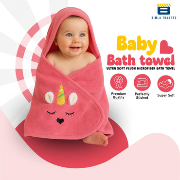 Bimla Traders Baby Bath Towel for Infants, New Born Babies and Toddlers, Soft Cotton Pack of 1