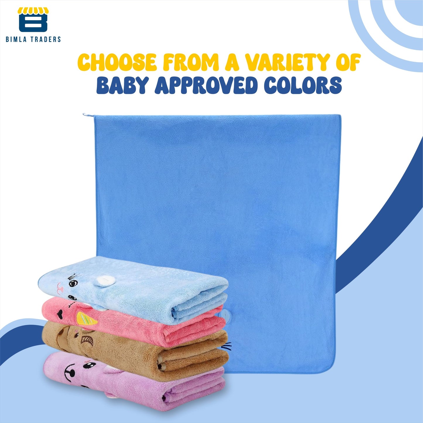 Bimla Traders Baby Bath Towel for Infants, New Born Babies and Toddlers, Soft Cotton Pack of 1