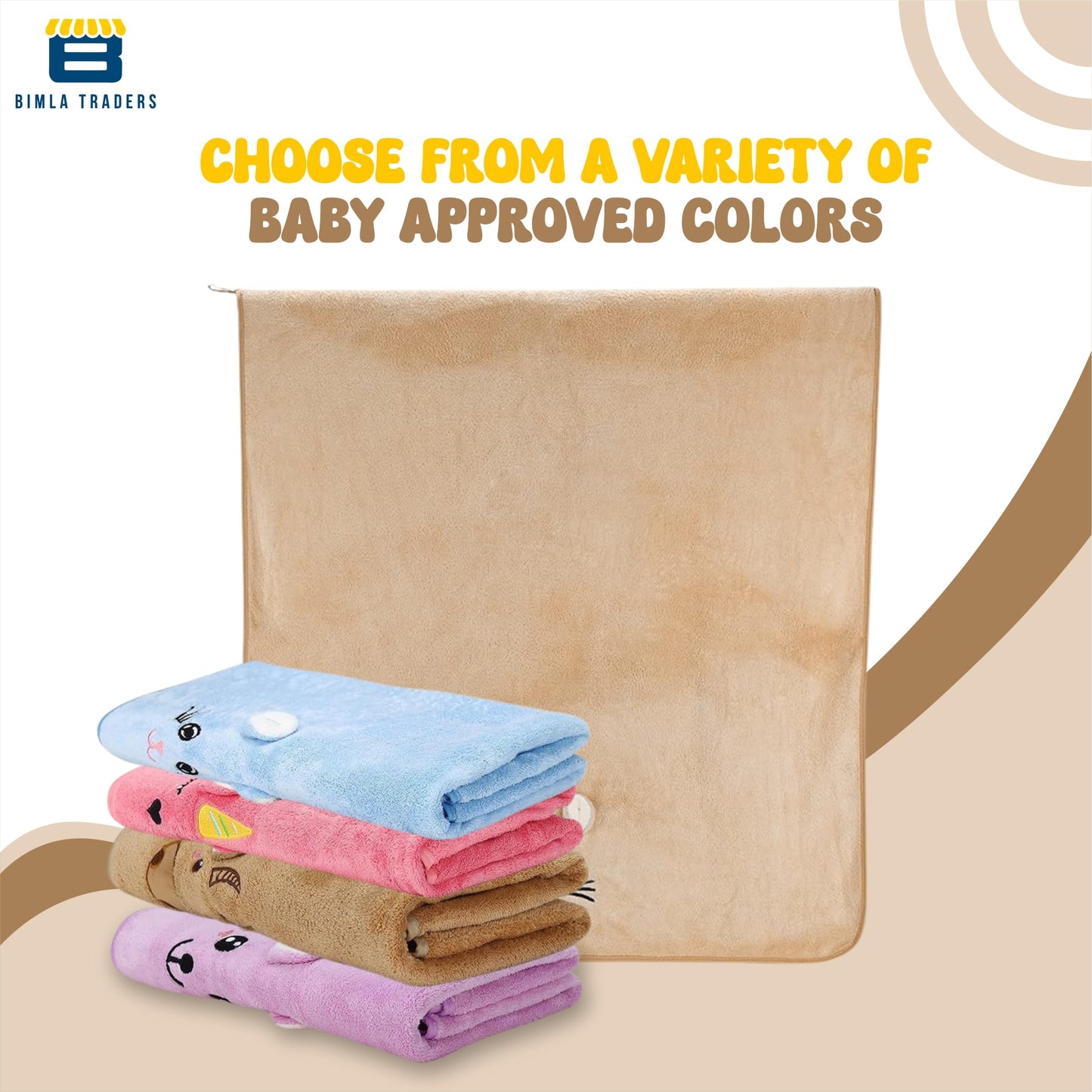 Bimla Traders Baby Bath Towel for Infants, New Born Babies and Toddlers, Soft Cotton Pack of 1