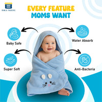 Bimla Traders Baby Bath Towel for Infants, New Born Babies and Toddlers, Soft Cotton Pack of 1